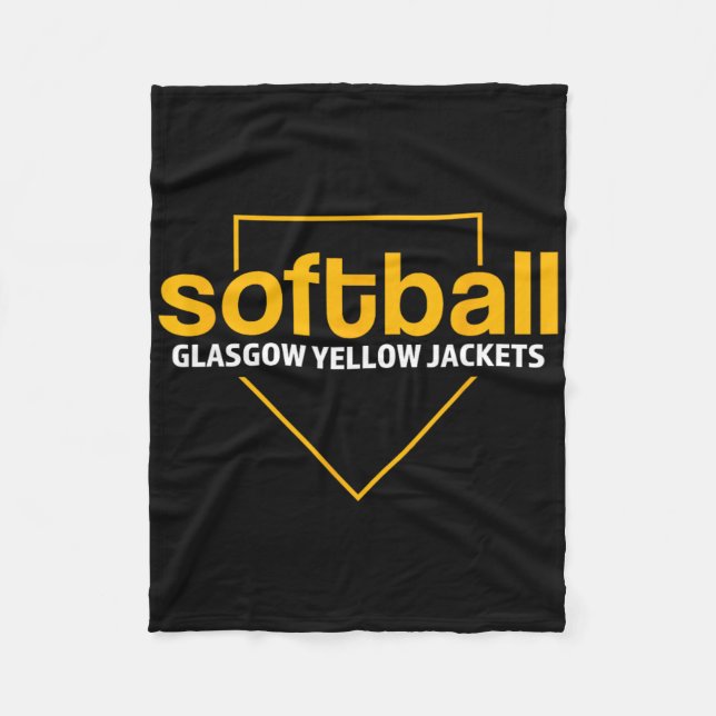 Glasgow Yellow Jackets Softll Home Plate  Fleece Blanket (Front)
