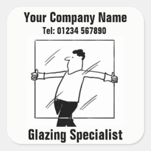 Glass and Glazing Cartoon Square Sticker