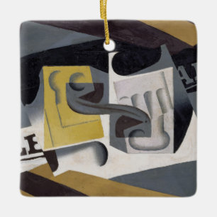 Glass and Newspaper, 1917 (oil on plywood) Ceramic Ornament
