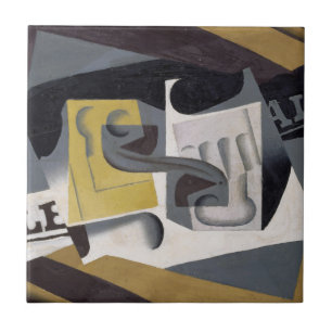 Glass and Newspaper, 1917 (oil on plywood) Tile