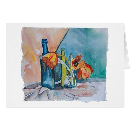 Glass and Tulips Card