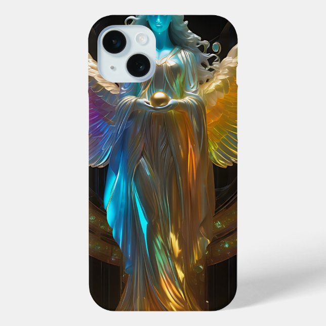Glass Angel cast in blue and gold Case-Mate iPhone Case (Back)