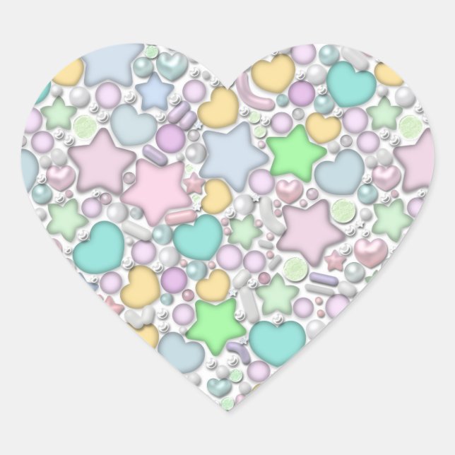 Glass beads, jewellery heart sticker (Front)