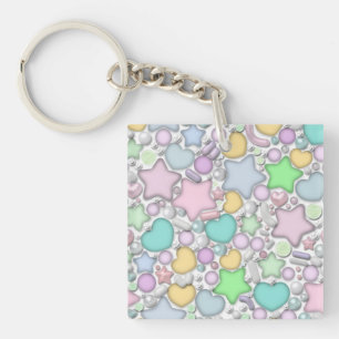 Glass beads, jewellery key ring