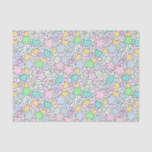 Glass beads, jewellery tissue paper (Front)