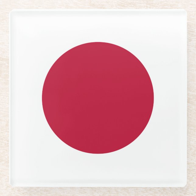 Glass Bench Japan Flag Coaster (Front)
