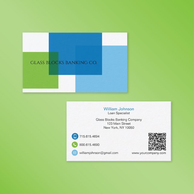 Glass Blocks Banking Company Business Card (Creator Uploaded)