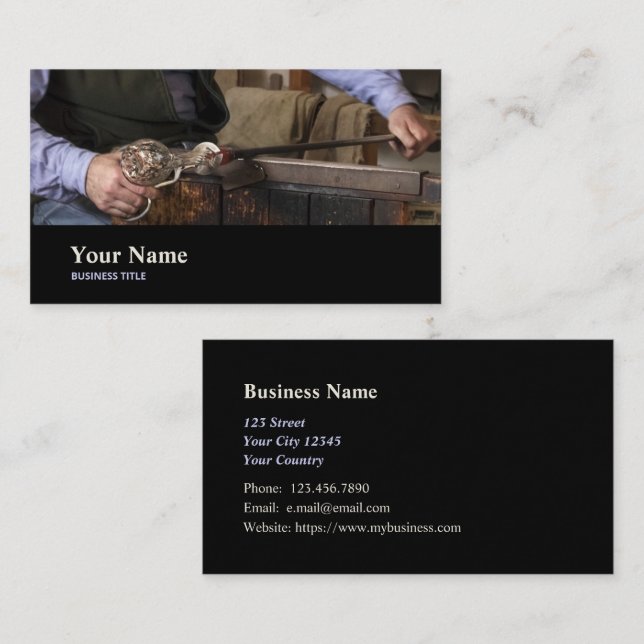 Glass Blowers Artists Glassmaker Glassmith Business Card (Front/Back)
