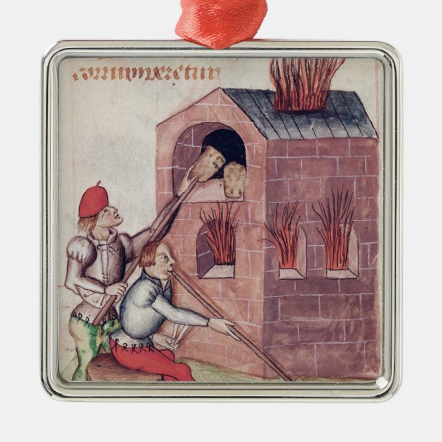 Glass blowers, from 'Tractatus de Herbis' Metal Tree Decoration (Front)