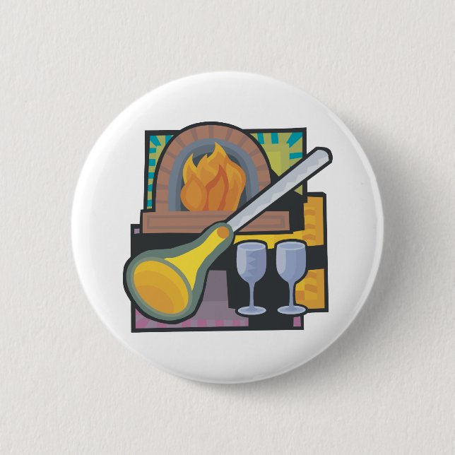 Glass Blowing 6 Cm Round Badge (Front)