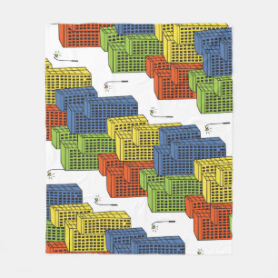 Glass Bottles, Abstract Pattern Design. Fleece Blanket