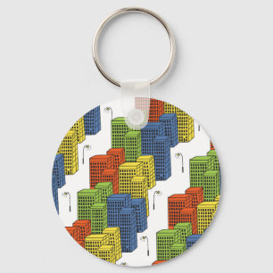 Glass Bottles, Abstract Pattern Design. Key Ring