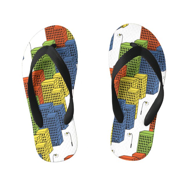 Glass Bottles, Abstract Pattern Design. Kid's Flip Flops (Footbed)
