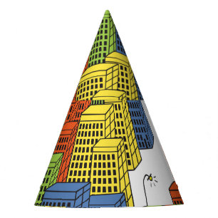 Glass Bottles, Abstract Pattern Design. Party Hat