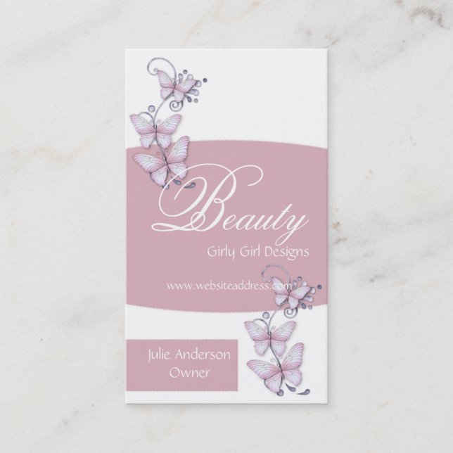 Glass Butterflies Design 2 Business Cards (Front)