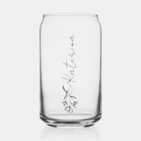 Glass Can With Name Elegant Floral Design