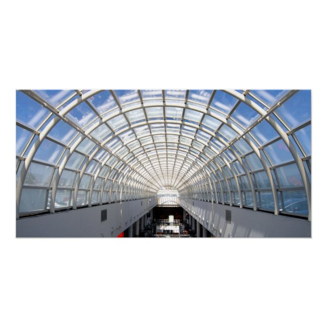 Glass Ceiling Blue Sky Skylight Window Art Photo Poster (Front)