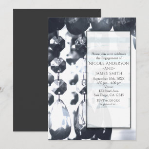 Glass Chandelier Glam Engagement Party Invitations