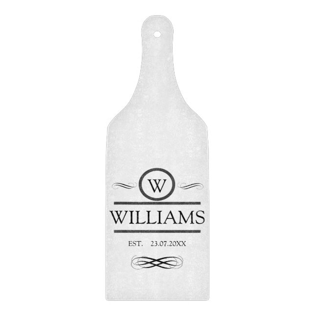 Glass Cheese Board - Family Name (Front)