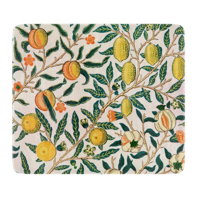 GLASS CHOPPING BOARD : WILLIAM MORRIS (Front)