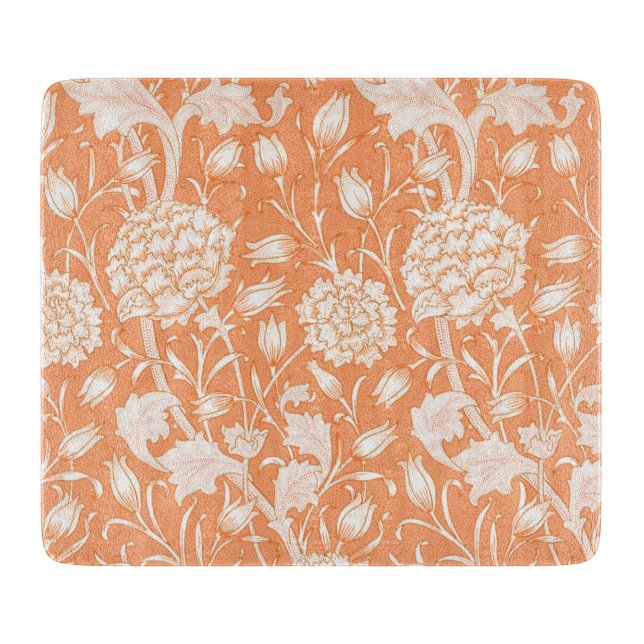 GLASS CHOPPING BOARD : WILLIAM MORRIS : WILD TULIP (Front)