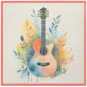 Glass COASTER - Acoustic Guitar on a Coaster