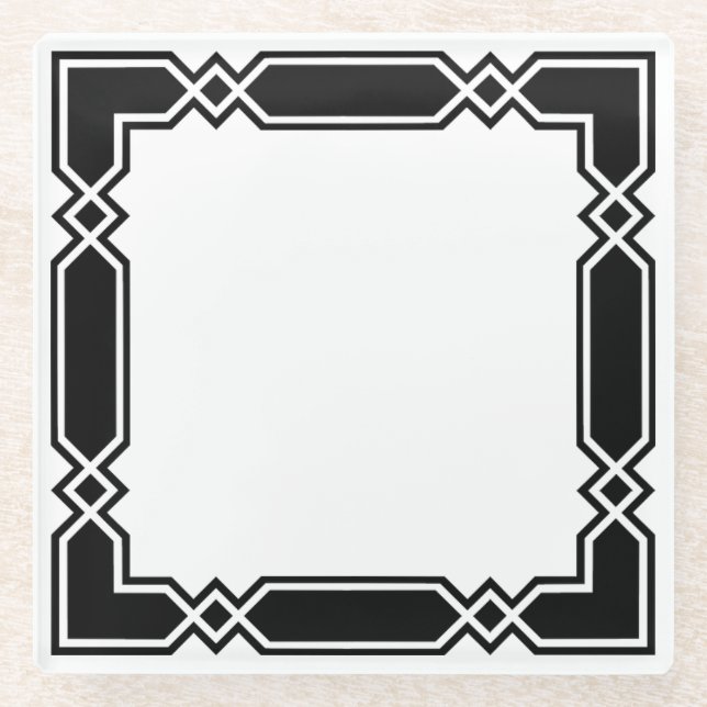 Glass Coaster/Black and White Coaster (Front)