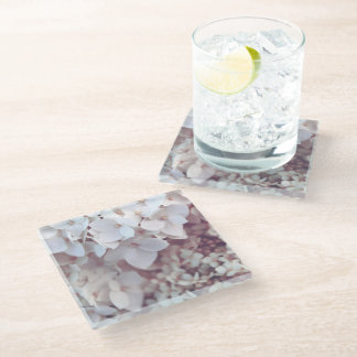 Glass Coaster Blush Pink Hydrangea Botanical