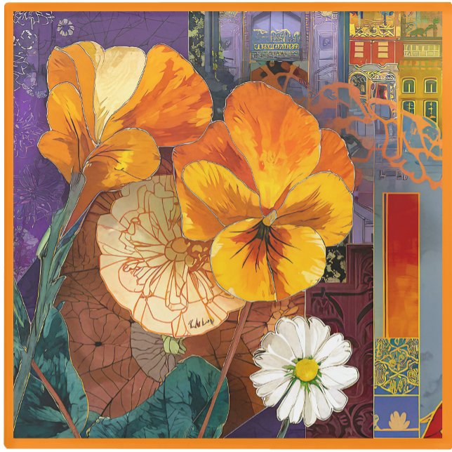 Glass COASTER - Colorful Floral Arrangement (Creator Uploaded)