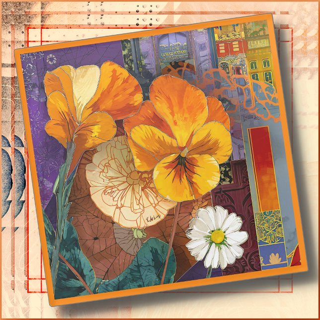 Glass COASTER - Colourful Floral Arrangement (Creator Uploaded)