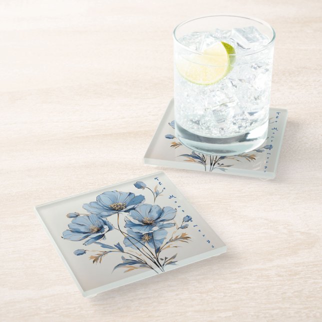 Glass Coaster, Floral Coaster, Wedding Gifts Glass Coaster (Creator Uploaded)
