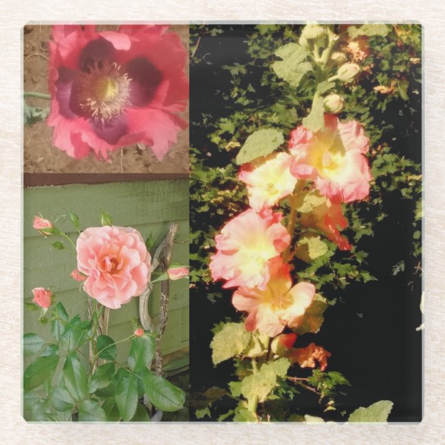 Glass Coaster Garden Flower (Front)