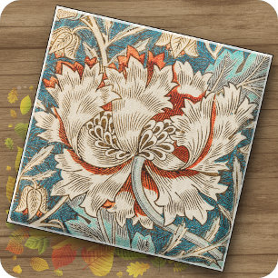 Glass COASTER -Honeysuckle Design -William Morris