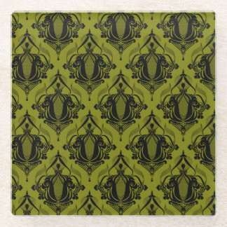 Glass coaster in Olive Turkey Crown