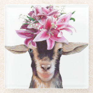 Glass Coaster Lily the Goat