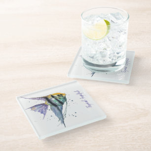 Glass Coaster - Nautical Tropical Angelfish