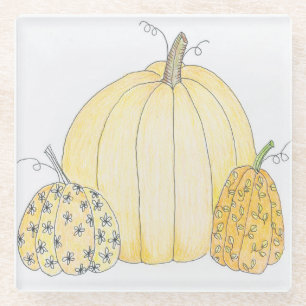 Glass Coaster Pumpkin Trio