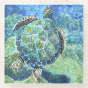 Glass Coaster Sea Turtle #2