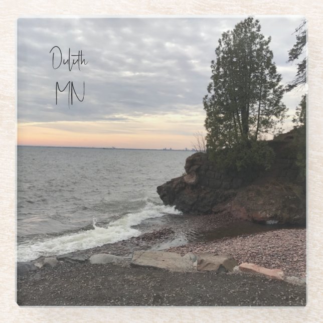 Glass Coaster, Shore of Lake Superior in Duluth Coaster (Front)