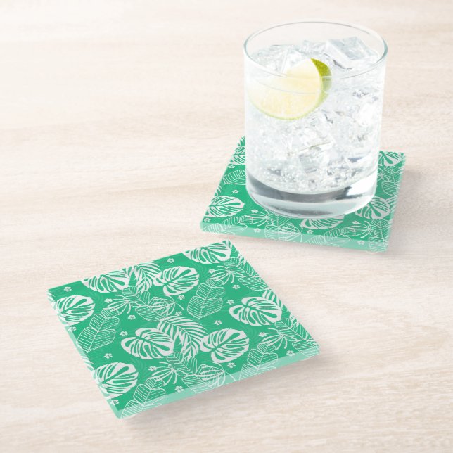 Glass Coaster Tropical Palms (Angled)
