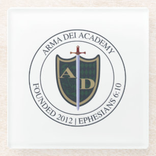 Glass Coaster w/Arma Dei Logo