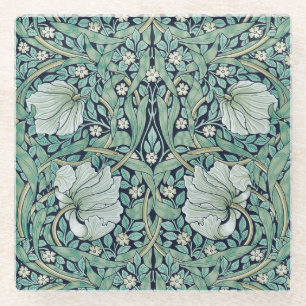 GLASS COASTER : WILLIAM MORRIS : PIMPERNEL