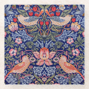 Glass COASTER - William Morris - Strawberry Thief