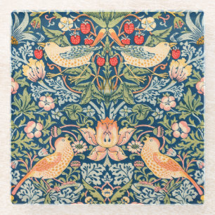GLASS COASTER : WILLIAM MORRIS  STRAWBERRY THIEVES