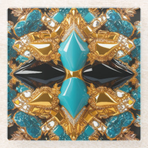 Glass coaster with Bahamas Colours