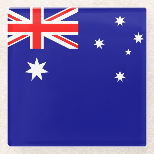 Glass coaster with flag of Australia (Front)