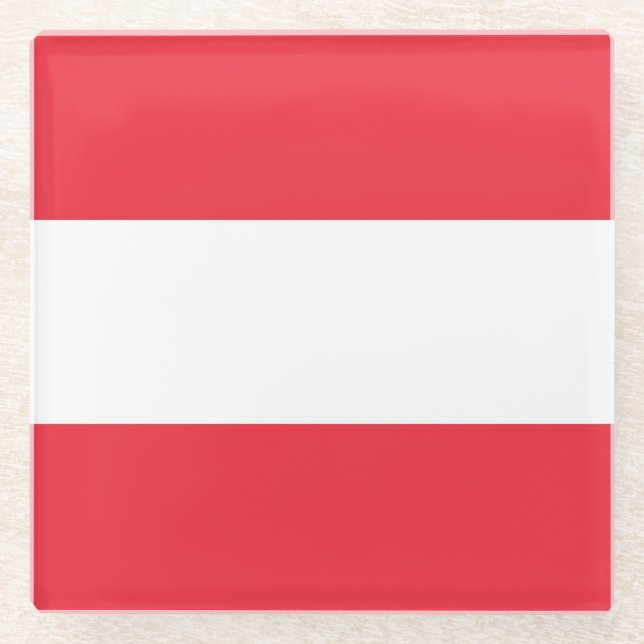 Glass coaster with flag of Austria (Front)