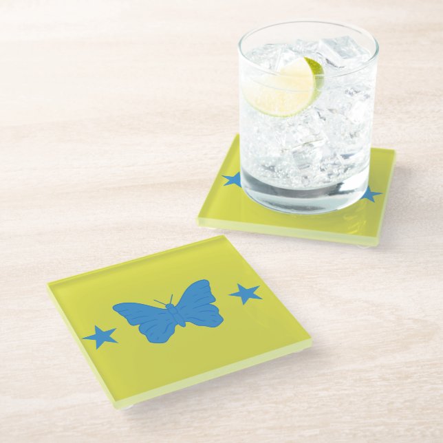 Glass coaster with flag of Bady Bassit (Angled)