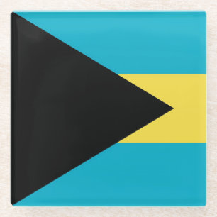 Glass coaster with flag of Bahamas