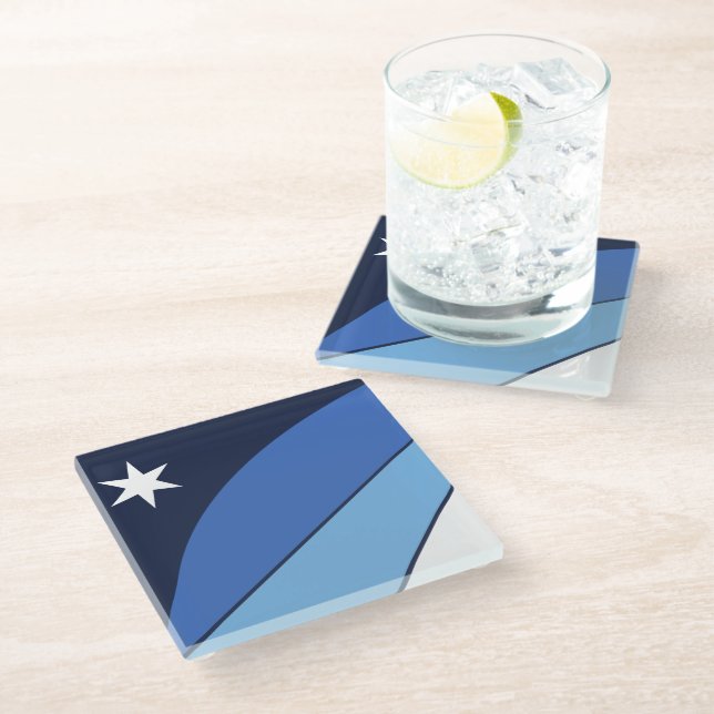 Glass coaster with flag of Columbia, SC (Angled)